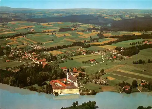 AK / Ansichtskarte  Vornbach_Neuhaus_Inn_Bayern Schloss mit ehem Klosterkirche Fliegeraufnahme 