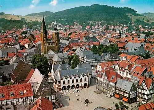 AK / Ansichtskarte  GOSLAR Fliegeraufnahme mit Kirche und Marktplatz