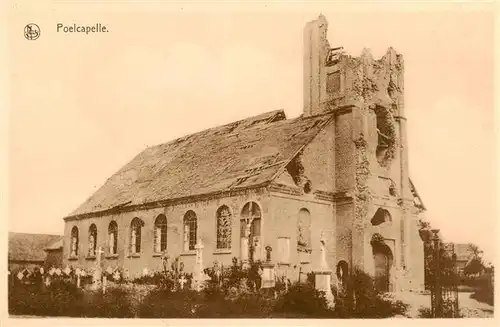 AK / Ansichtskarte 73955990 Poelcapelle_Belgie Zerstoerte Kirche Truemmer 1. Weltkrieg