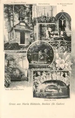 AK / Ansichtskarte  Benken_SG Maria Bildstein St. Meinrads-Klause Kalvarienberg Maria Magdalena Grotte Jesus im Grab