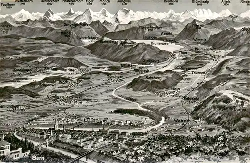 AK / Ansichtskarte  BERN_BE Panorama Alpenkette aus der Vogelperspektive