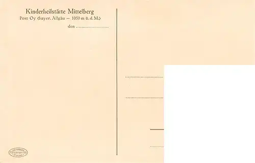 AK / Ansichtskarte  Mittelberg_Oy_Allgaeu Kinderheilstaette Allgaeuer Alpen
