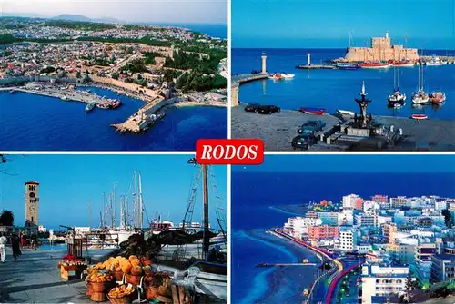 AK / Ansichtskarte 73956132 Rodos_Rhodes_Rhodos_Greece Luftaufnahme Hafen Festung