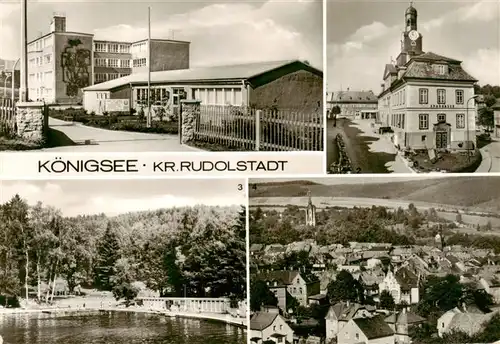 AK / Ansichtskarte  Koenigsee_Rudolstadt_Thueringen Goethe-Oberschule Rathaus Waldbad Teilansicht