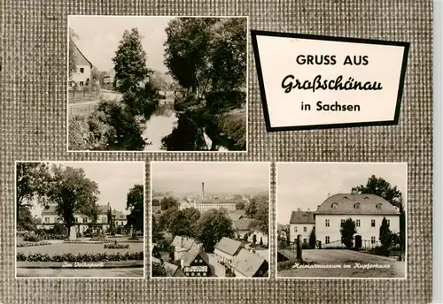 AK / Ansichtskarte  Grossschoenau_Sachsen Partie am Wasser Volkspark Heimatmuseum Kupferhaus