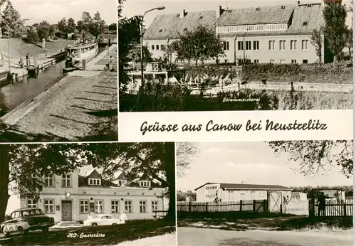 AK / Ansichtskarte 73956170 Canow_Wustrow_Wesenberg_Neustrelitz Kanal Faehre Strommeisterei HO-Gaststaette Kindererholungsheim