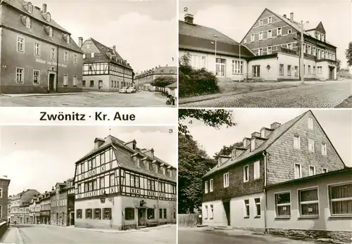 AK / Ansichtskarte 73956176 Zwoenitz_Sachsen Teilansicht Kulturhaus Bahnhofstrasse Teichschaenke