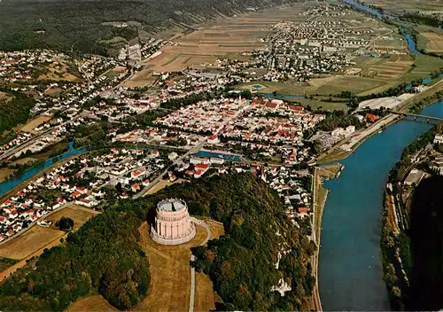 AK / Ansichtskarte  Kelheim_Donau Fliegeraufnahme mit Befreiungshalle