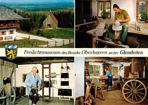 AK / Ansichtskarte  Grossweil Freilichtmuseum des Bezirks Oberbayern an der Glenleiten Holzkapelle Hafnerei Seilerei Wagnerei