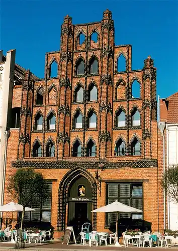 AK / Ansichtskarte  Wismar_Mecklenburg aeltestes Wismarer Haus der Alte Schwede am Marktplatz