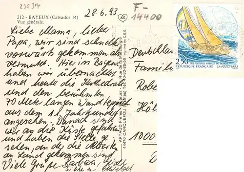 AK / Ansichtskarte  Bayeux_14_Calvados Vue generale aerienne