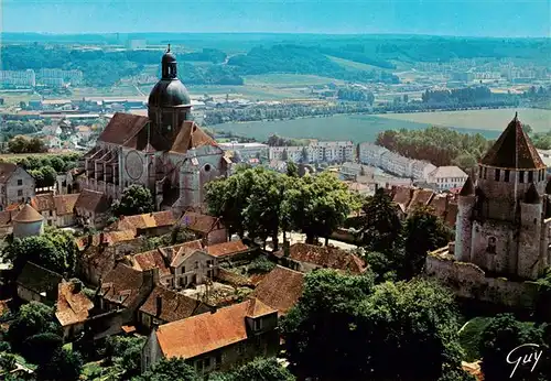 AK / Ansichtskarte  Provins_77_Seine-et-Marne En Ville Haute leglise Saint Quiriace La place du Cloitre et la Tour de Cesar