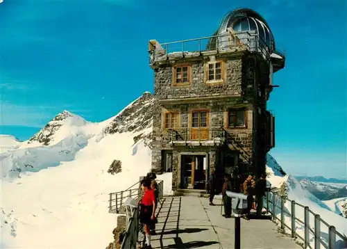 AK / Ansichtskarte  Jungfraujoch_3457m_BE Sphinx Observatorium mit Rottalhorn und Jungfrau