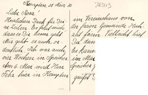 AK / Ansichtskarte  Kempten_Allgaeu Jesus Kuenstlerkarte