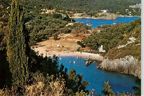 AK / Ansichtskarte  Paleokastritsa_Korfu_Corfu_Greece Blick ins Tal Bucht Strand