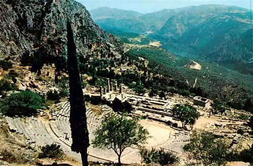 AK / Ansichtskarte  Delphi_Delfi_Greece Amphitheater und Apollotempel Ruinen Antike Staette