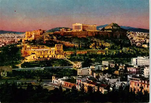 AK / Ansichtskarte  Athen_Athenes_Greece Stadtpanorama mit Akropolis