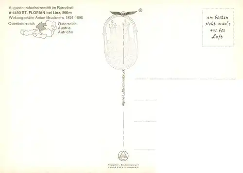 AK / Ansichtskarte  St_Florian_Stift_Linz-Land_Oberoesterreich_AT Fliegeraufnahme Augustiner Chorherrenstift