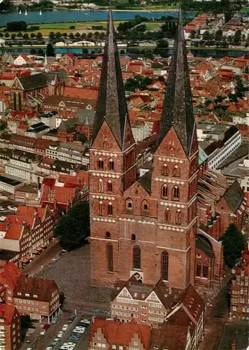 AK / Ansichtskarte  LueBECK St Marien Fliegeraufnahme