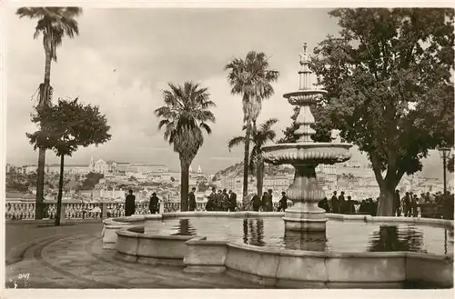 AK / Ansichtskarte  Lissabon_Lisbon_Lisboa_PT Brunnen Aussichtspunkt Blick auf die Stadt