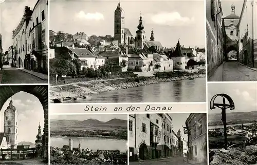 AK / Ansichtskarte  Stein_Donau_AT Teilansichten Blick zur Kirche Altstadt Kreuz