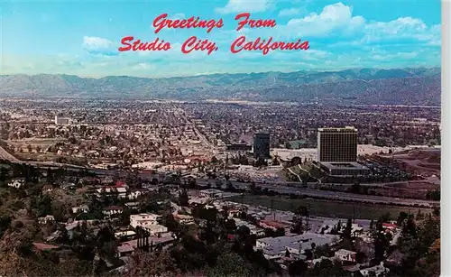 AK / Ansichtskarte  Studio_City_California_USA Universal City in the foreground Universal Sheraton Hotel