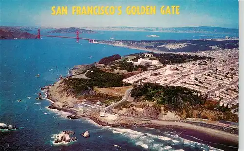 AK / Ansichtskarte 73956731 San_Francisco_California_USA Panorama with Golden Gate Bridge aerial view