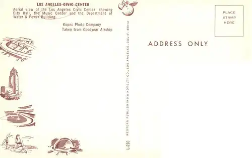 AK / Ansichtskarte 73956732 Los_Angeles_California_USA Civic Center aerial view