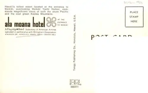 AK / Ansichtskarte  Waikiki_Honolulu_Hawaii_USA Hawaii's tallest resort Ala Moana Hotel