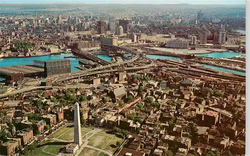 AK / Ansichtskarte  Boston__Massachusetts_USA Aerial view of the famous Bunker Hill Monument