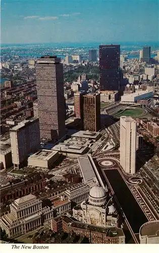 AK / Ansichtskarte 73956740 Boston__Massachusetts_USA Christian Science Church Center Prudential Center New John Hancock Tower aerial view