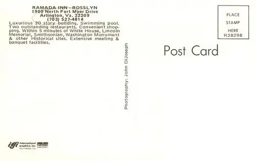 AK / Ansichtskarte  Arlington_Virginia_USA Ramada Inn Hotel at night
