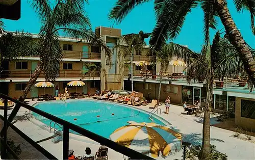 AK / Ansichtskarte 73956746 Treasure_Island_Florida_USA Bilmar Beach Red Carpet Inn swimming pool