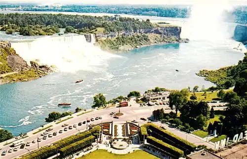 AK / Ansichtskarte  Ontario__Canada Niagara Falls Oakes Garden Theatre American and Canadian Horseshoe Falls aerial view