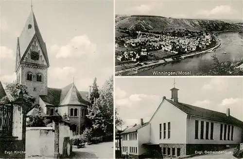 AK / Ansichtskarte 73956753 Winningen_Mosel Panorama Kirche Gemeindehaus
