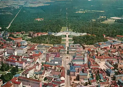 AK / Ansichtskarte  KARLSRUHE_Baden Fliegeraufnahme mit Schloss