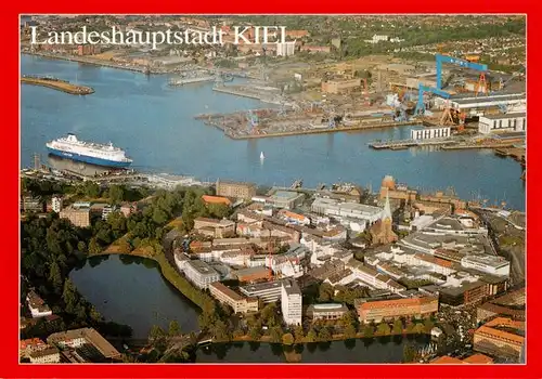 AK / Ansichtskarte 73956787 Kiel Fliegeraufnahme mit Altstadt und Hafen