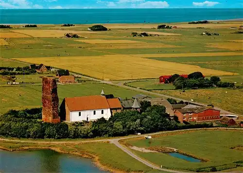 AK / Ansichtskarte  Pellworm_Nordseebad Alte Kirche Fliegeraufnahme