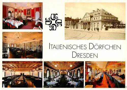 AK / Ansichtskarte  DRESDEN_Elbe Italienisches Doerfchen Gaststaette Weinzimmer Caffee Biersaal Kurfuerstenzimmer Erlwein Restaurant