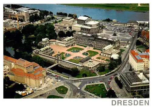 AK / Ansichtskarte  DRESDEN_Elbe Rund um den Zwinger Fliegeraufnahme