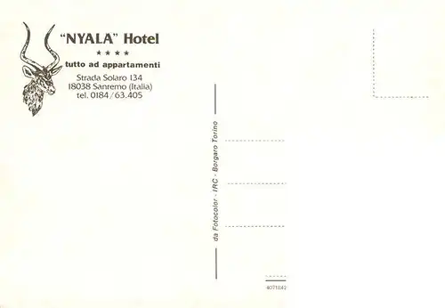 AK / Ansichtskarte 73956866 Sanremo_IT Nyala Hotel Fliegeraufnahme