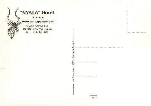 AK / Ansichtskarte 73956870 Sanremo_IT Nyala Hotel