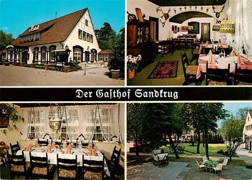 AK / Ansichtskarte 73956895 Sandkrug_Oldenburg Gasthof Sandkrug Gastraeume Park Terrasse