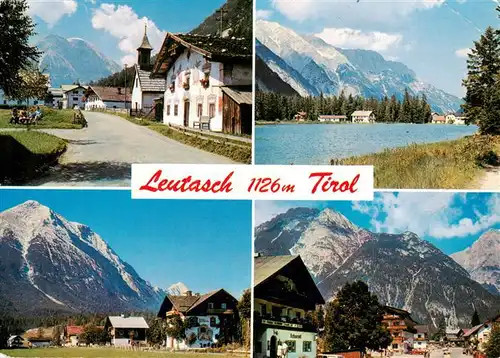 AK / Ansichtskarte 73956923 Leutasch_Tirol_AT Dorfstrasse See in Weidach Ober Leutasch Dorfpartie