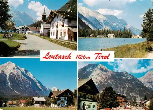 AK / Ansichtskarte  Leutasch_Tirol_AT Dorfstrasse See in Weidach Ober Leutasch Dorfpartie