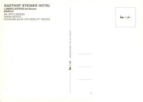 AK / Ansichtskarte 73956925 Leifers_Laives_Bozen_Suedtirol_IT Gasthof Steiner Hotel