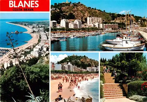 AK / Ansichtskarte 73956940 Blanes_Costa_Brava_ES Strand Hafen Treppe Park