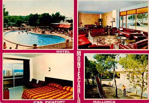 AK / Ansichtskarte 73957063 Can_Picafort_Mallorca_ES Hotel Montecarlo Pool Gastraum Appartement