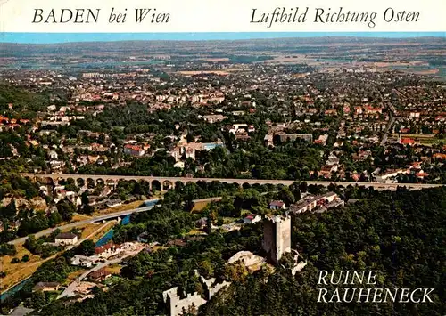 AK / Ansichtskarte  Baden__Wien_AT Fliegeraufnahme mit Ruine Rauheneck