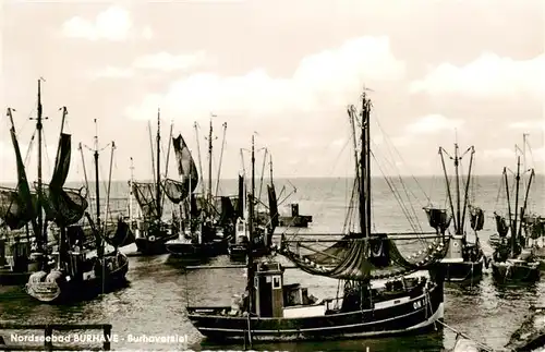 AK / Ansichtskarte  Burhave Burhaversiel Hafen Fischkutter Nordseebad